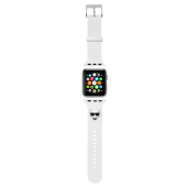 Náhradný remienok na Apple Watch 42/44mm Karl Lagerfeld KLAWLSLCW Choupette Head biely