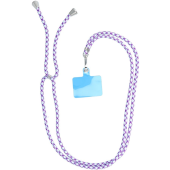 Nastaviteľná šnúrka na mobil bielo-fialová