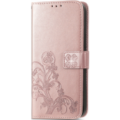 Diárové puzdro na T-Mobile T Phone 5G MEZZO štvorlístok ružovo-zlaté