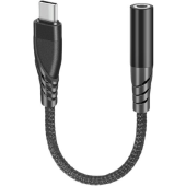 Sturdo USB-C/3.5mm Jack, opletený čierny