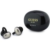 Guess Metallic Finish Classic Logo OWS bezdrôtové slúchadlá GUTWSOL3MEGK čierne