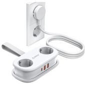 Orico AP3 20W GaN 5in1 Power Strip, 2xAC + 2xUSB-A + 1xUSB-C, biela
