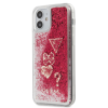 GUHCP12SGLHFLRA Guess Liquid Glitter Charms Zadní Kryt pro iPhone 12 mini 5.4 Raspberry