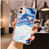Plastové puzdro na Apple iPhone 12/12 Pro Watercolor modro zlaté                                  