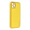 Plastové puzdro na Samsung Galaxy A02S Forcell LEATHER žlté