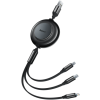Kábel Baseus Bright Mirror 3v1 CAMJ010001, microUSB, USB-C, Lightning, 3,5A 1.1m, čierny