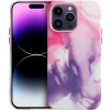 Plastové puzdro na Apple iPhone 14 Pro Max Leather Mag PU Splash fialové