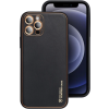 Plastové puzdro na Apple iPhone 15 Plus Leather čierne