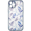 Silikónové puzdro na Apple iPhone 13 Pro Max Design Floral tmavo modré
