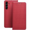 Obal LUNA Book Carbon Samsung Galaxy A36 5G A366 červený