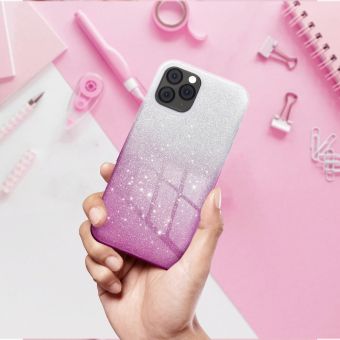 Silikónové puzdro na Apple iPhone XR Forcell SHINING strieborno ružové