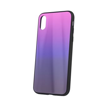 Plastové puzdro Aurora Glass pre Samsung Galaxy M20 ružovo- čierne