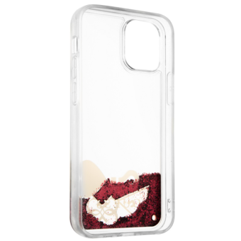 GUHCP12SGLHFLRA Guess Liquid Glitter Charms Zadní Kryt pro iPhone 12 mini 5.4 Raspberry