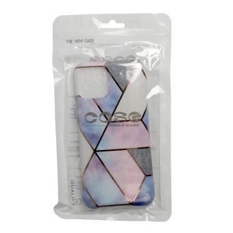 Silikónové puzdro na Apple iPhone XR Cosmo Marble modro ružové