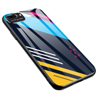Puzdro pre Apple iPhone 7/8/SE 2020 Color Glass TPU s tvrdeným sklom na zadnej strane a ochranou kamery vzor 2