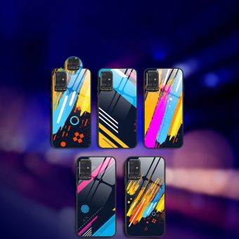 Puzdro pre Apple iPhone 7/8/SE 2020 Color Glass TPU s tvrdeným sklom na zadnej strane a ochranou kamery vzor 2