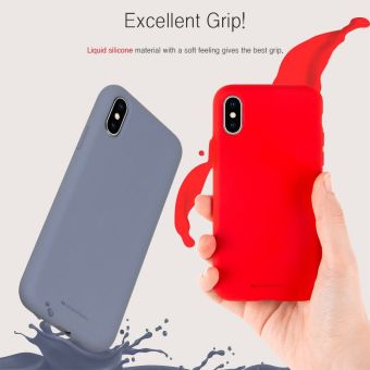 Silikónové puzdro na iPhone 12/12 Pro Mercury Silicone červené