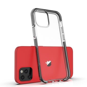Silikónové puzdro Spring TPU Apple iPhone 12 Mini - transparentno-čierny