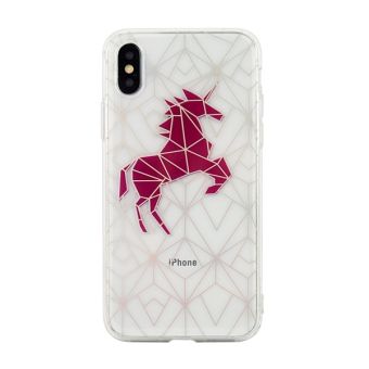 Silikónové puzdro Multi Design TPU pre iPhone 6/6s jednorožec transparentné