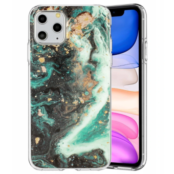 Silikónové puzdro na Samsung Galaxy A21s A217 Marble Glitter zelené (vzor 4)