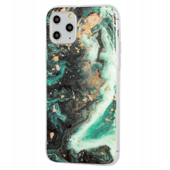 Silikónové puzdro na Samsung Galaxy A21s A217 Marble Glitter zelené (vzor 4)