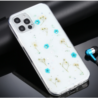 Silikónové puzdro na Apple iPhone 12/12 Pro Flowers zelené 