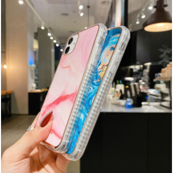 Plastové puzdro na Apple iPhone 12/12 Pro Watercolor zlato modré