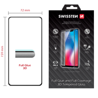 Tvrdené sklo na Huawei P Smart 2021 Swissten ULTRA DURABLE 3D celotvárové čierne