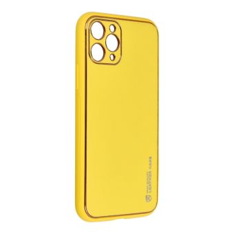 Plastové puzdro na Apple iPhone 11 Pro Forcell LEATHER žlté