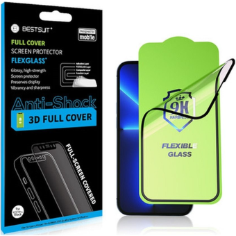 Tvrdené sklo na Apple iPhone 13 Mini Bestsuit Flexible Hybrid Full Glue 5D 9H celotvárové čierne