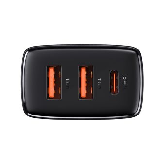 Sieťová nabíjačka Baseus CCXJ-E01 Compact Quick 2x USB 1x USB-C 30W cierna
