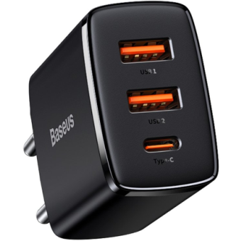 Sieťová nabíjačka Baseus CCXJ-E01 Compact Quick 2x USB 1x USB-C 30W cierna