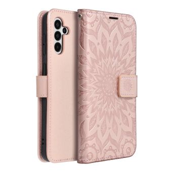 Diárové puzdro na Samsung Galaxy A13 5G A136/A04s A047 MEZZO Mandala ružovo-zlaté