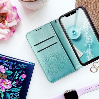 Diárové puzdro na Samsung Galaxy S22 Plus 5G Forcell MEZZO mandala zelené 