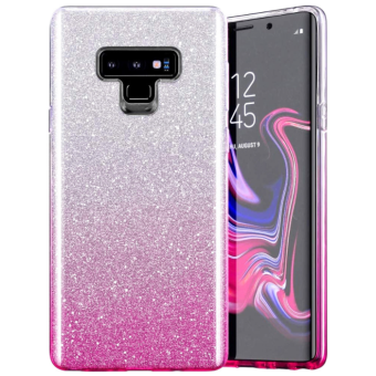 Silikónové puzdro na Samsung Galaxy S22 5G Shine Bling ružovo-strieborné