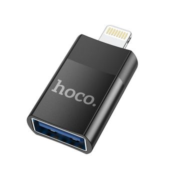 Hoco UA17 OTG adaptér USB-A/Lightning čierny