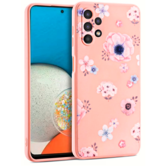 Silikónové puzdro na Samsung Galaxy A13 A135 Tech-protect kvety ružové