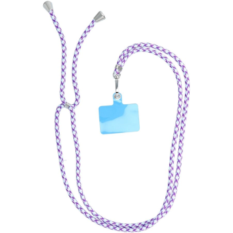 Nastaviteľná šnúrka na mobil bielo-fialová