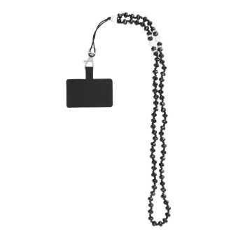 CRYSTAL DIAMOND pendant for the phone 74cm (37cm in the loop) black