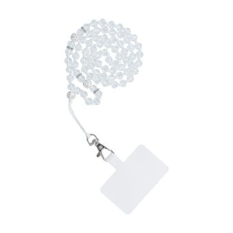 CRYSTAL DIAMOND pendant for the phone 74cm (37cm in the loop) white