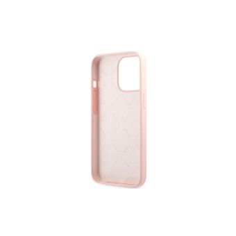 Silikónové puzdro Guess na Apple iPhone 13 Pro GUHCP13LLS4GWPI 4G Logo ružové