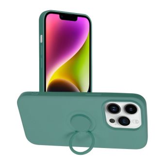 Silikónové puzdro na Apple iPhone 14 Pro Forcell Silicone Ring zelené