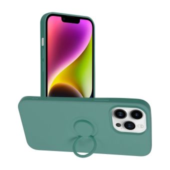 Silikónové puzdro na Apple iPhone 14 Pro Max Forcell Silicone Ring zelené