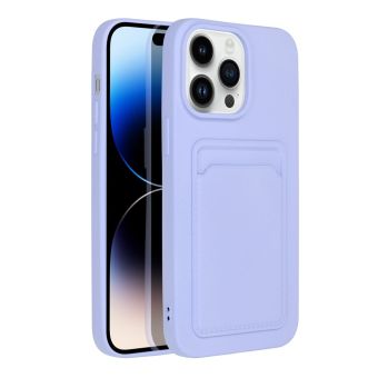 Silikónové puzdro na Apple iPhone 14 Pro Max Forcell Card fialové