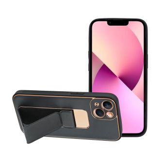 Kryt na Apple iPhone 14 Plus Forcell Leather Kickstand čierne