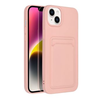 Silikónové puzdro na Apple iPhone 14 Plus Forcell Card ružové
