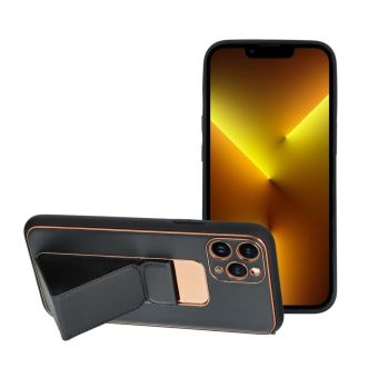 Kryt na Apple iPhone 14 Pro Max Forcell Leather Kickstand čierne