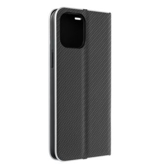 Diárové puzdro na Apple iPhone 14 Pro Max LUNA Carbon čierne