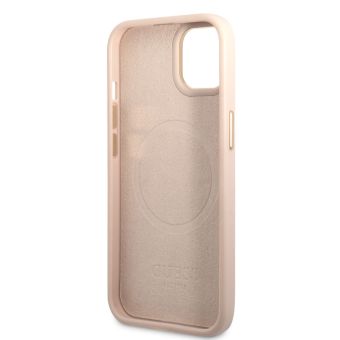 Plastové puzdro Guess na Apple iPhone 14 GUHMP14SU4GPRP PU 4G MagSafe ružové