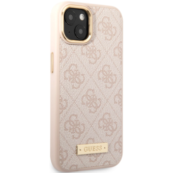 Plastové puzdro Guess na Apple iPhone 14 GUHMP14SU4GPRP PU 4G MagSafe ružové